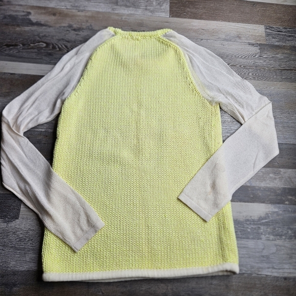Tibi Sweater Womens XS yellow with Gauze sleeves - Picture 7 of 12